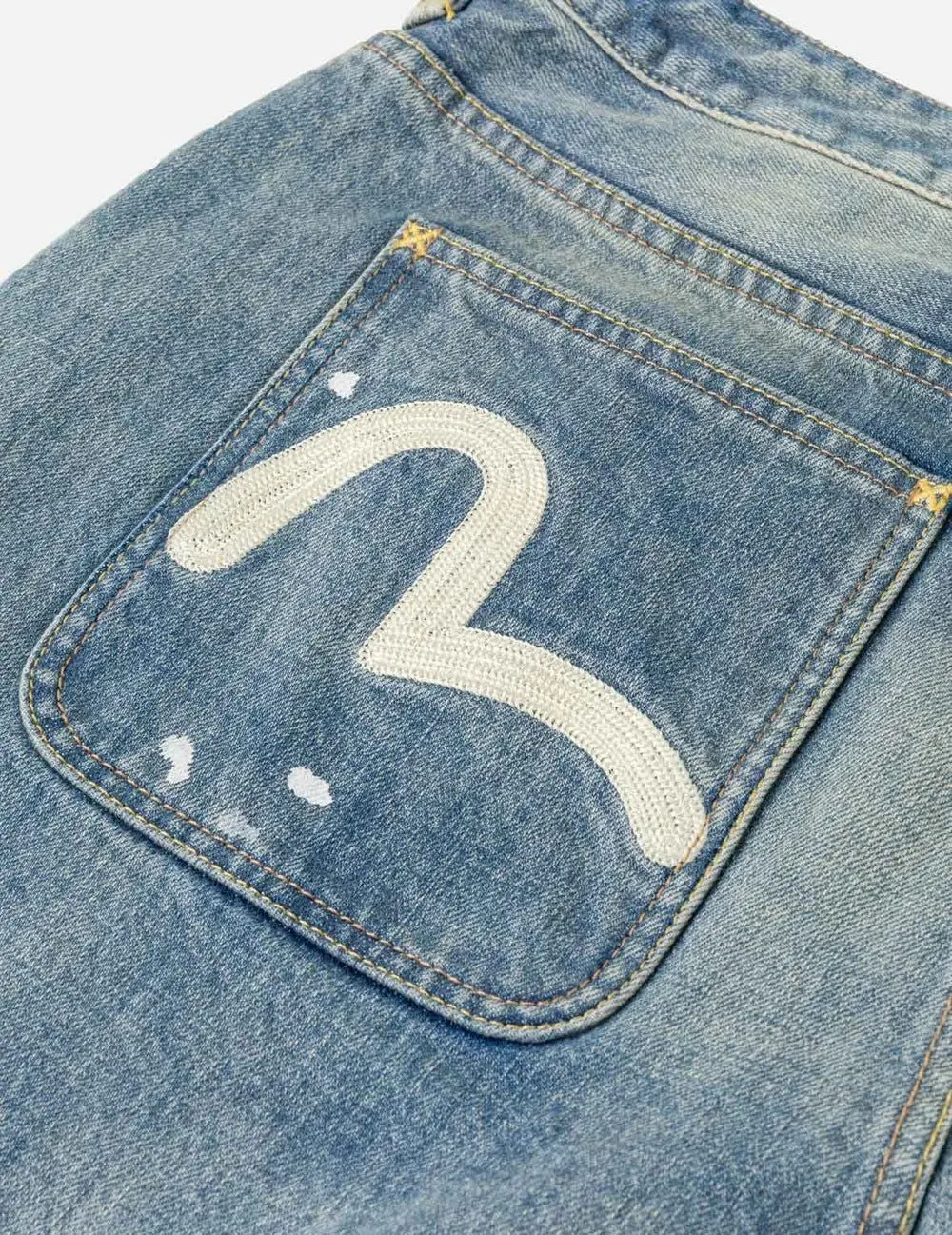 Alternative view of Quần Evisu Ink-Splash Seagull Jorts 'Indigo' 2ESEJM6DS6151RXDN