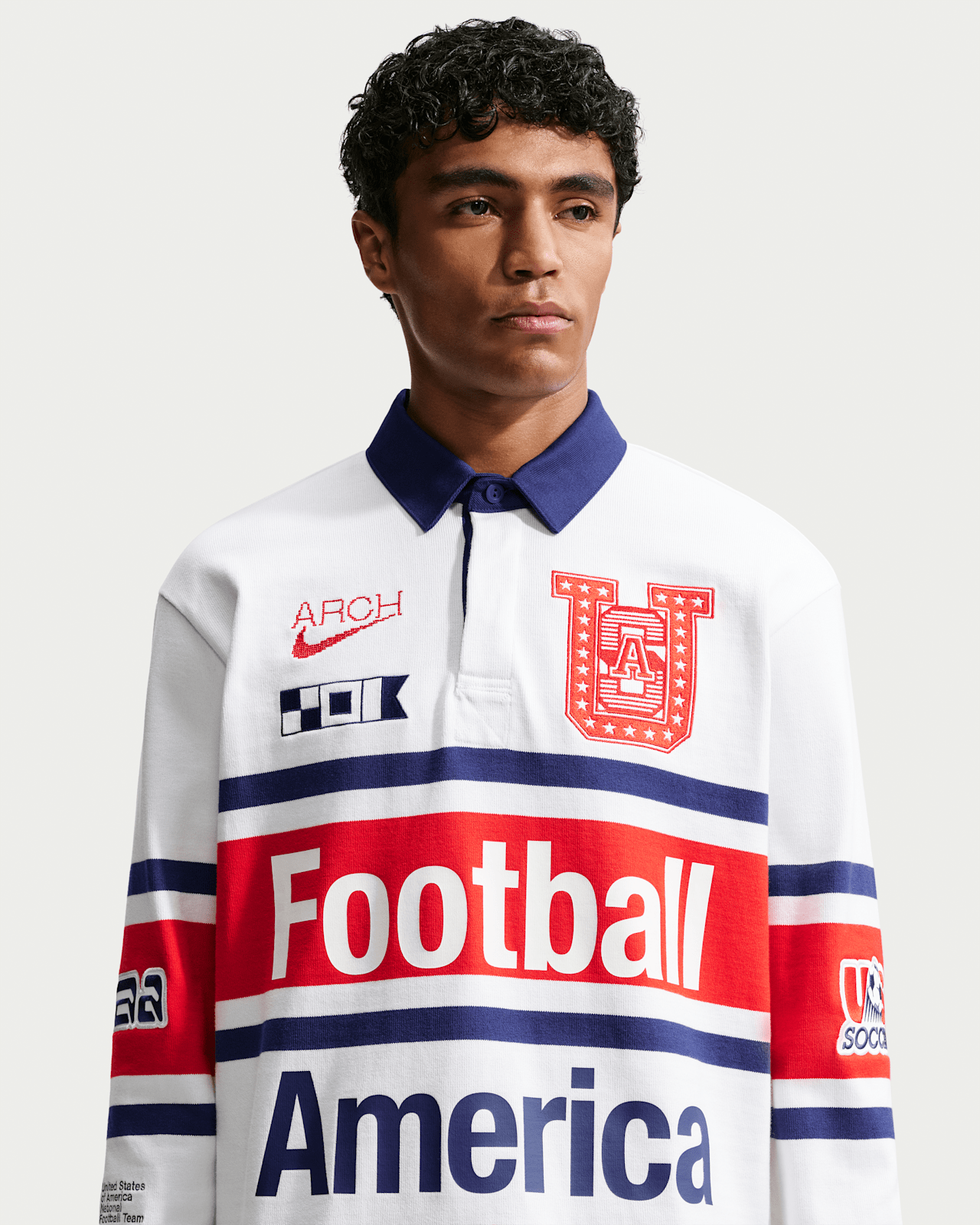 Áo Nike USA x VAA Long-Sleeve Rugby Top 'White' IM3227-100 - Ảnh 3