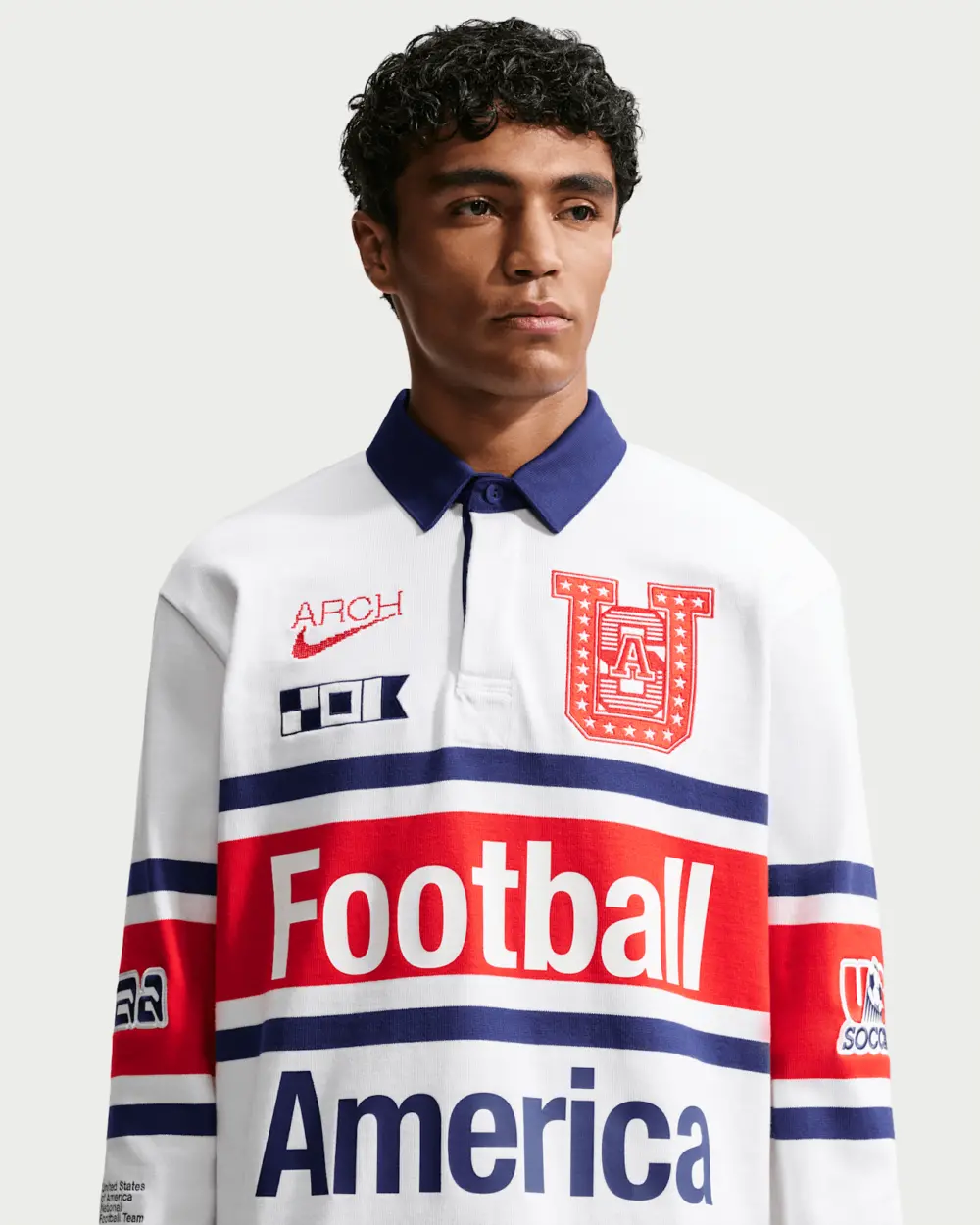 Áo Nike USA x VAA Long-Sleeve Rugby Top 'White' IM3227-100 - Ảnh 3