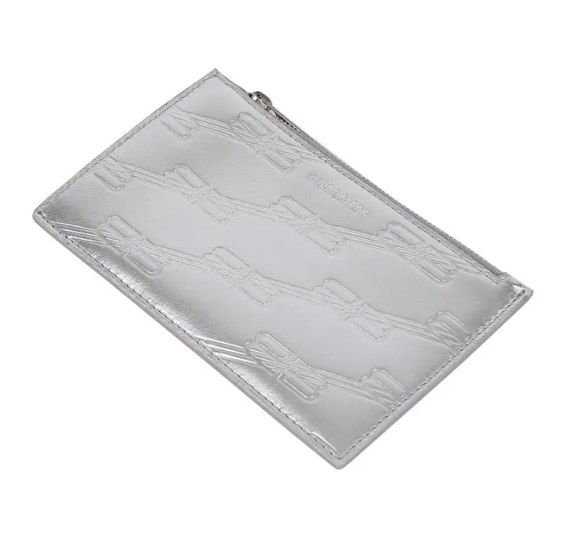 Alternative view of Ví Balenciaga Leather Card Holde 'Silver' 717784210JT8110