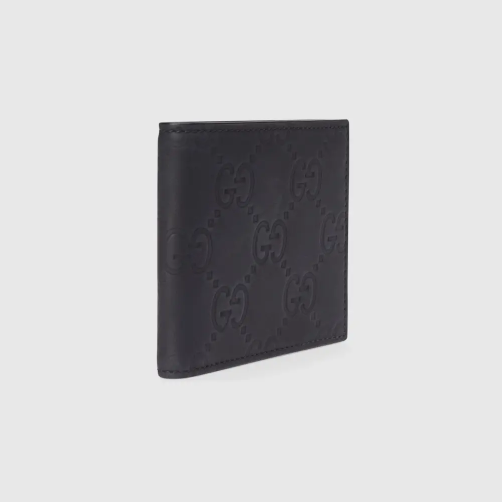 Ví Gucci GG Rubber-effect Bi-fold Wallet 'Black' 771309-AAC0L-1000 - Ảnh 4