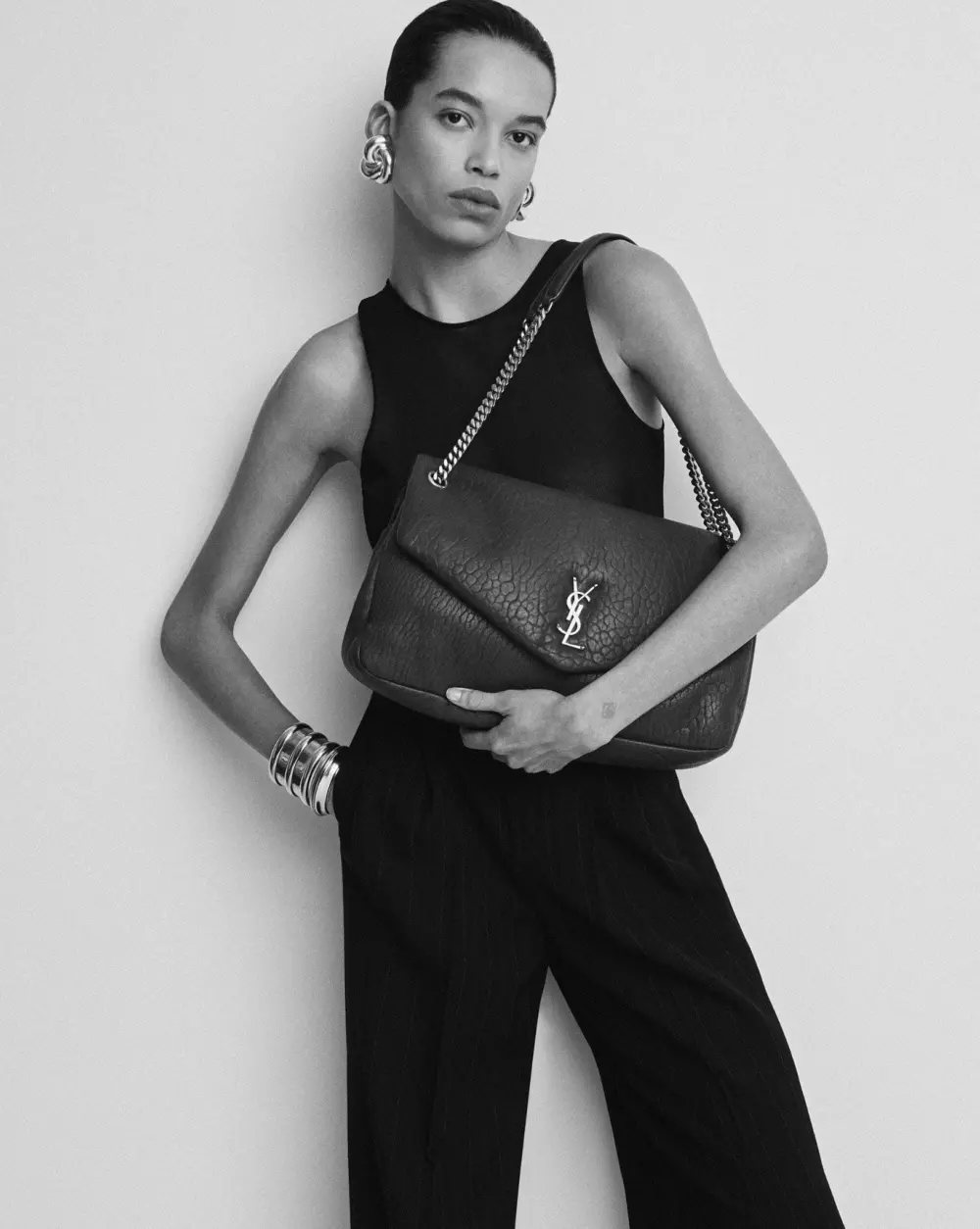 Túi Saint Laurent Calypso Large 'Black' 777399AACYT1000 - Ảnh 5