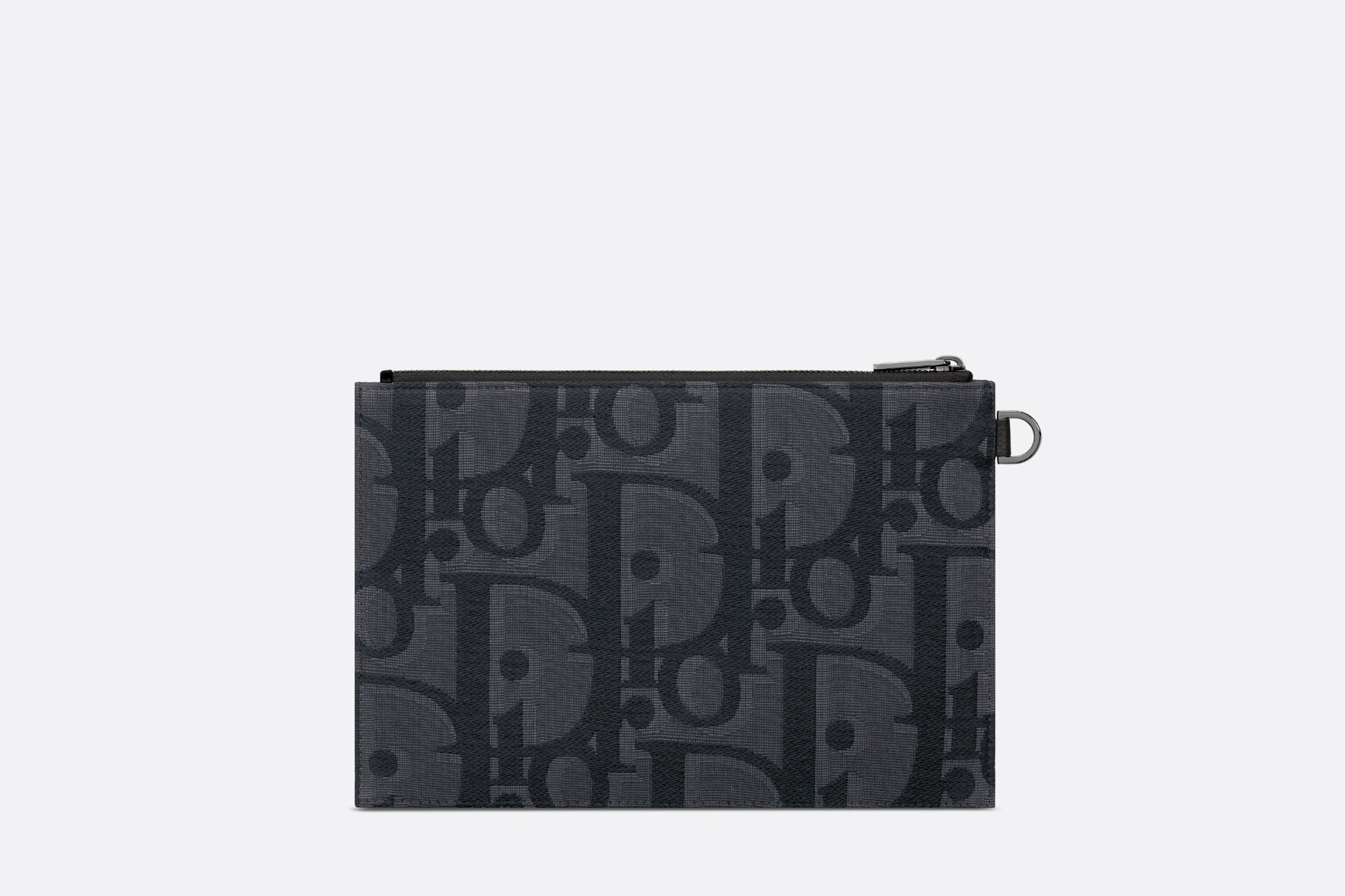 Ví Nam Dior A5 Pouch 'Black' 2ESCA490YXL-H03E - Ảnh 5
