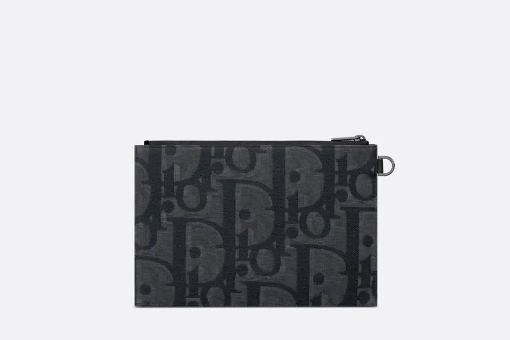 Ví Nam Dior A5 Pouch 'Black' 2ESCA490YXL-H03E - Ảnh 5
