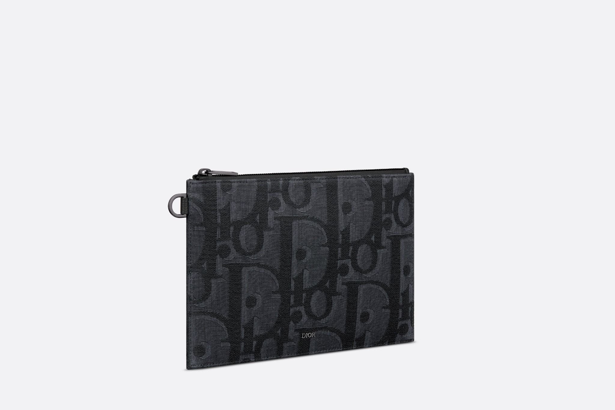 Ví Nam Dior A5 Pouch 'Black' 2ESCA490YXL-H03E - Ảnh 4