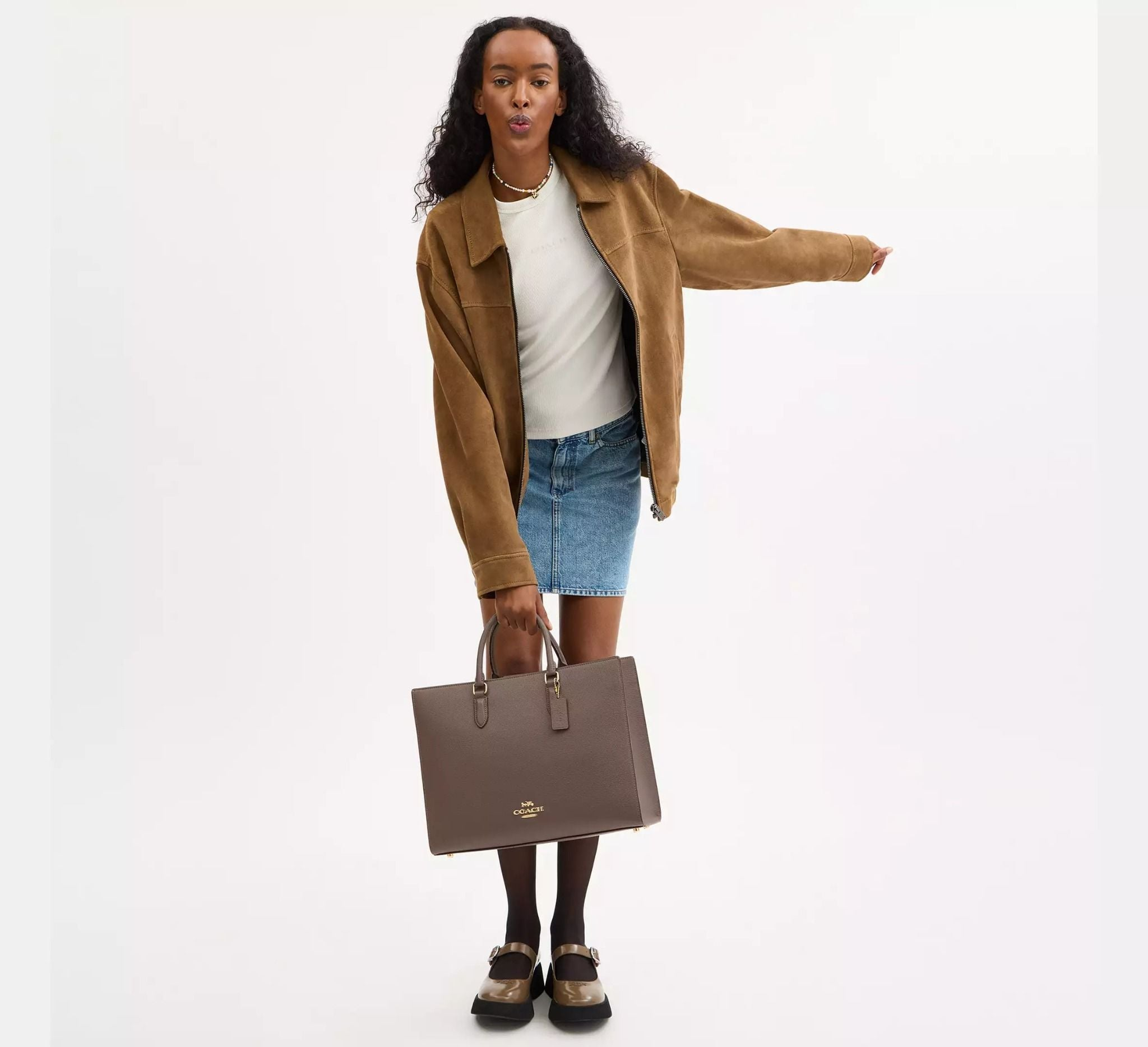 Túi Coach Maggie Tote Bag 'Dark Stone' CY666-IMV2R - Ảnh 4