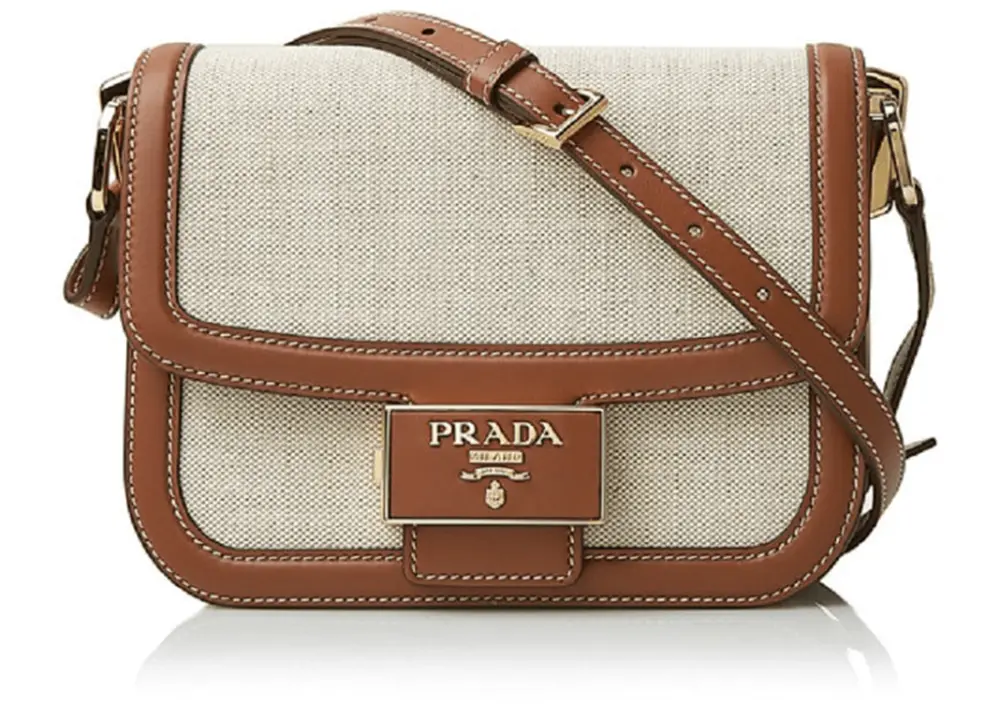 Túi Prada Emblem Linen Shoulder Bag 1BD257-2DLI-F0A5T-OUH
