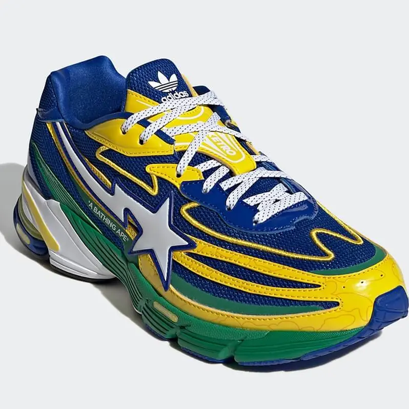 Giày Adidas Bape x Orketro ‘Yellow Blue Green’ JQ2398 - Ảnh 4