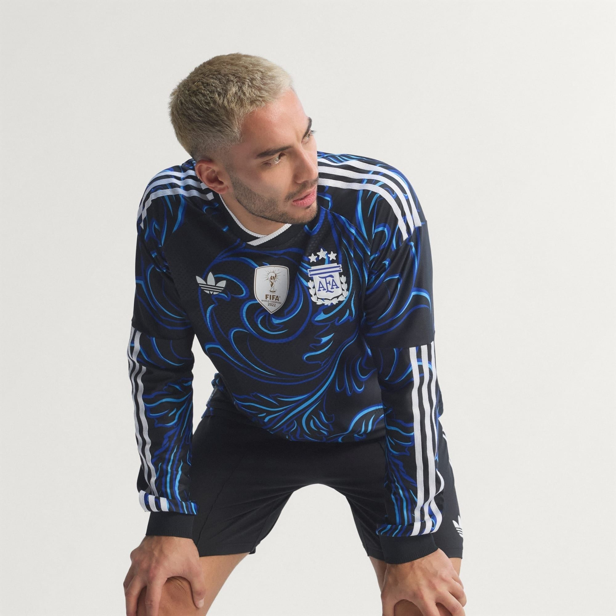 Alternative view of Áo Adidas Argentina Long-Sleeve Away Authentic Jersey 26 KB0643