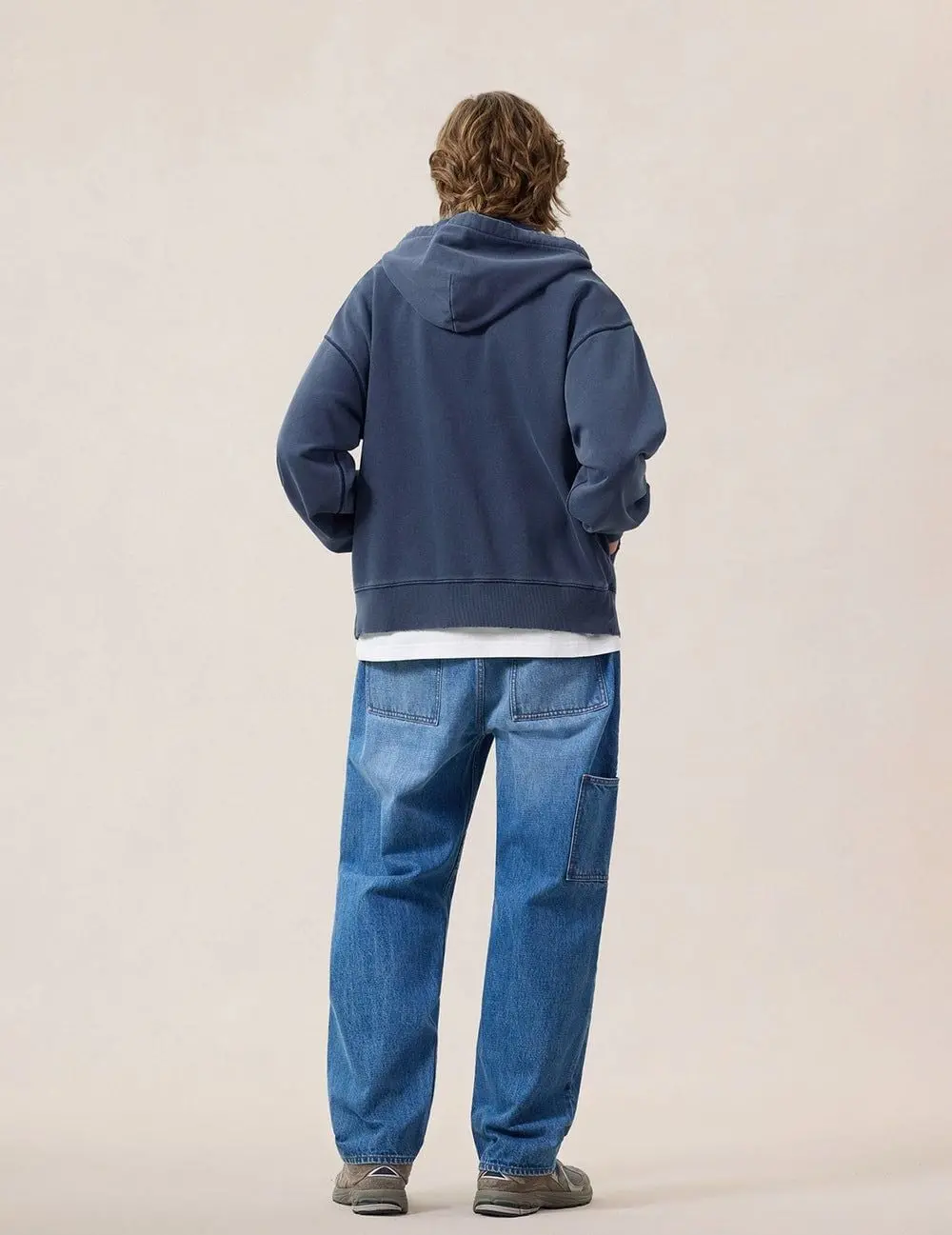 Áo Evisu Heavy Washed Distressed Hoodie 'Navy' 2ESEJM6SW6118RXCT - Ảnh 3