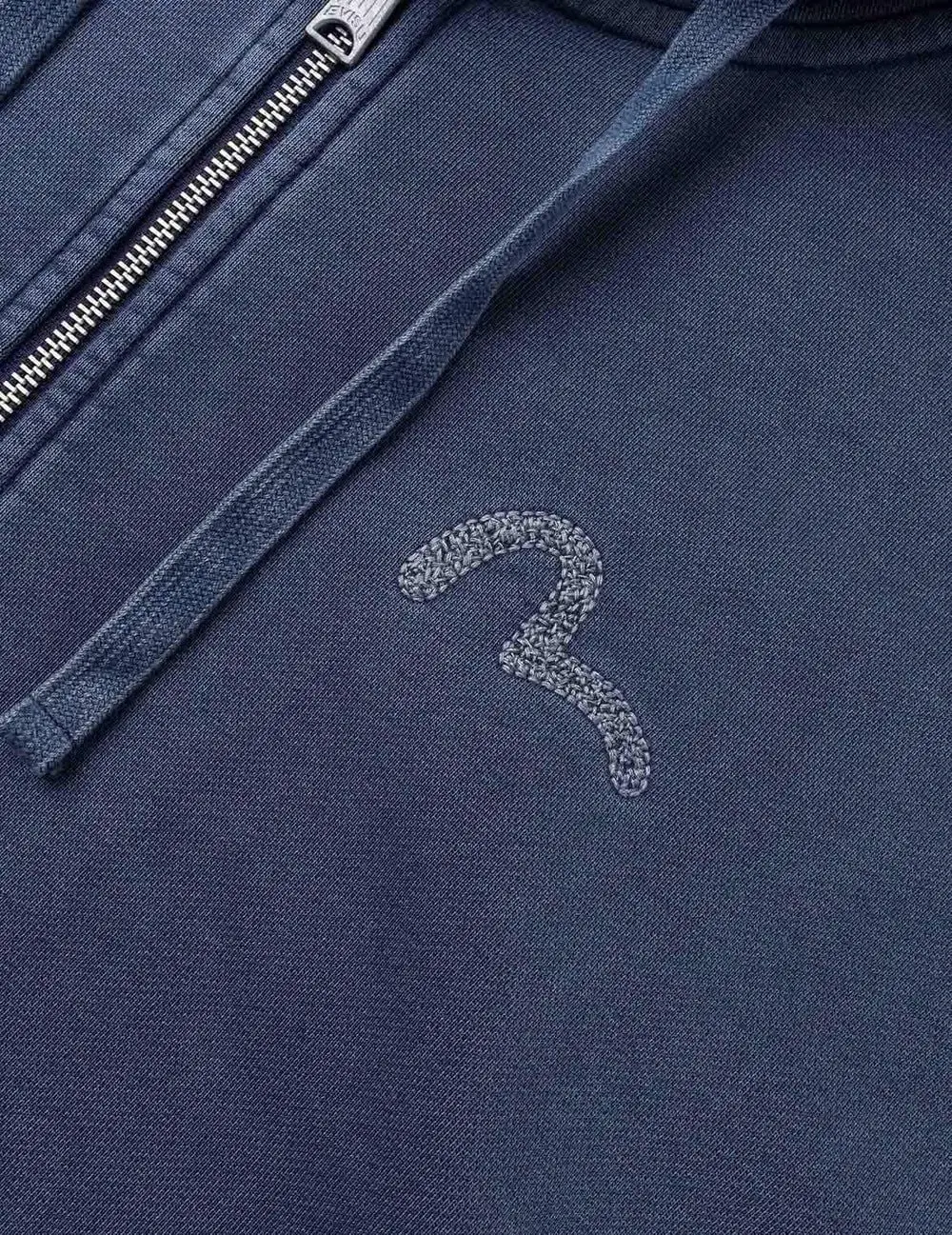 Alternative view of Áo Evisu Heavy Washed Distressed Hoodie 'Navy' 2ESEJM6SW6118RXCT