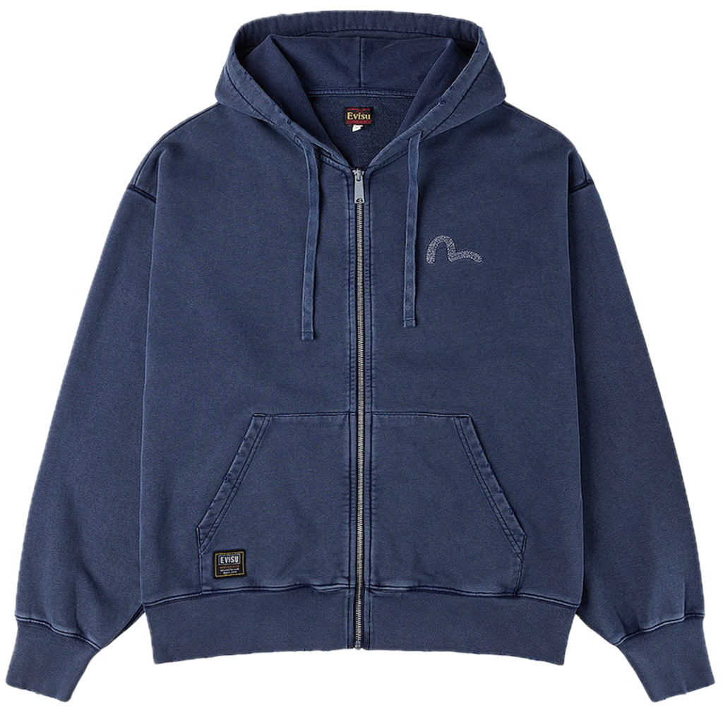 Áo Evisu Heavy Washed Distressed Hoodie 'Navy' 2ESEJM6SW6118RXCT