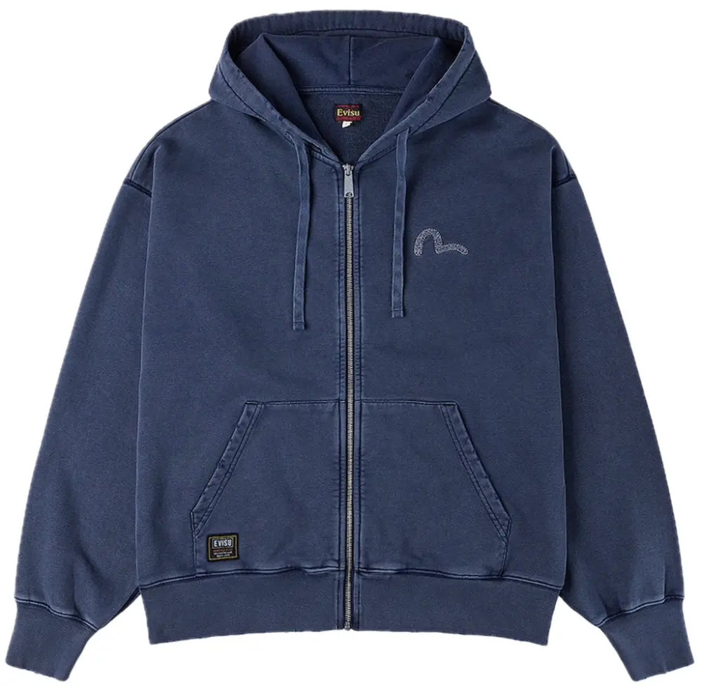 Áo Evisu Heavy Washed Distressed Hoodie 'Navy' 2ESEJM6SW6118RXCT