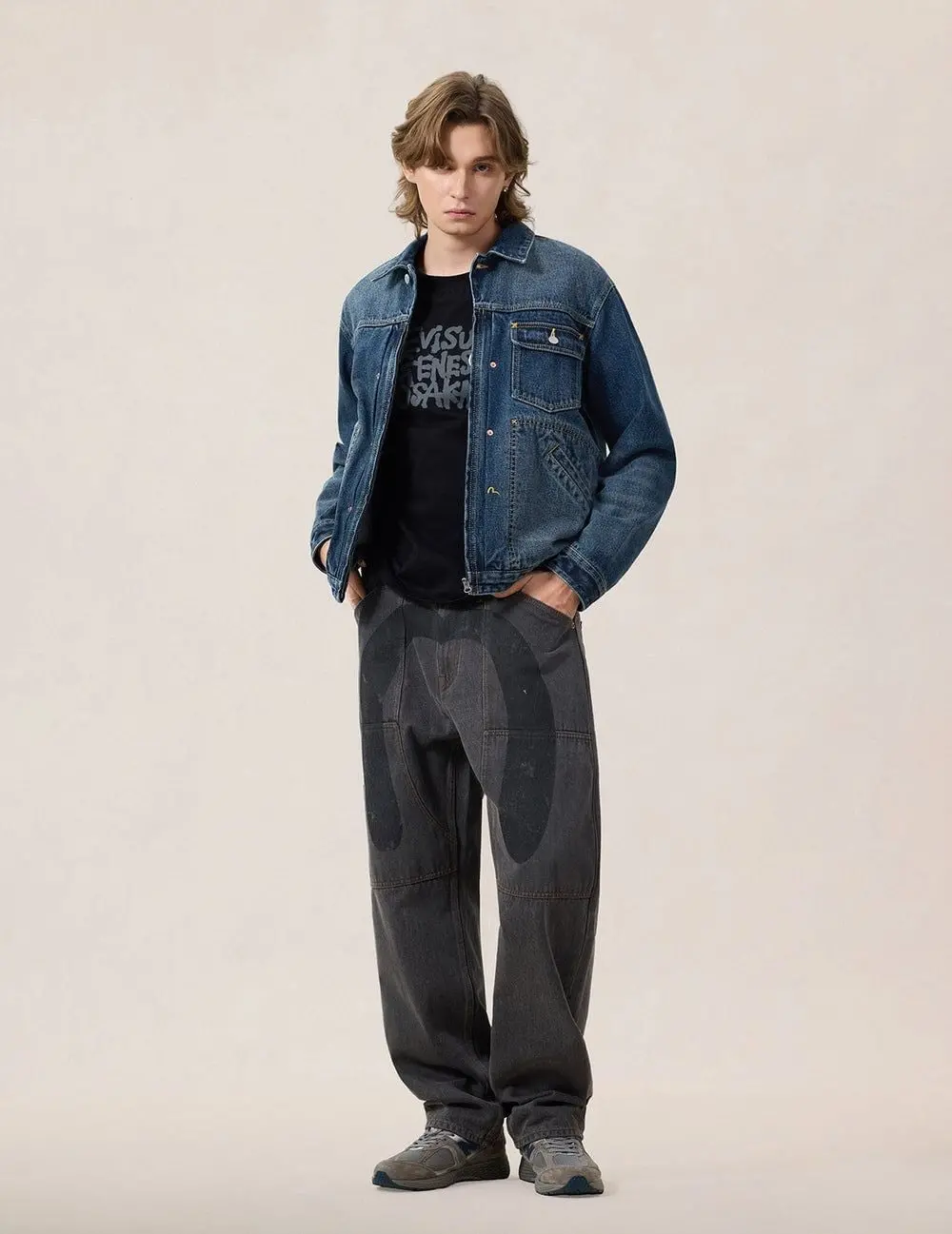 Áo Evisu Sand Washed Crocodile Print 'Indigo' 2ESEJM6DJ6101RXDN - Ảnh 5
