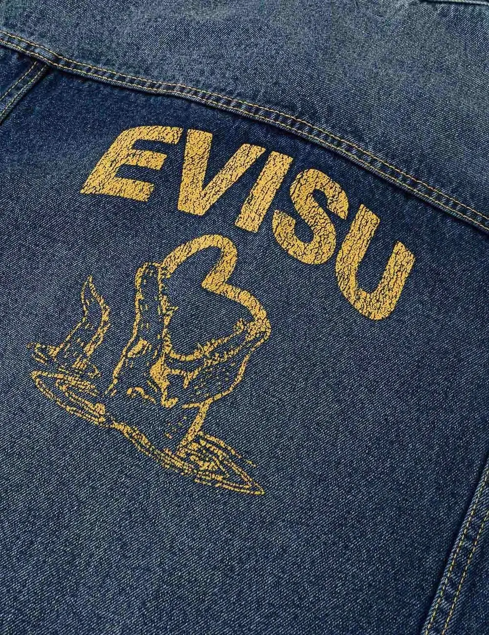 Áo Evisu Sand Washed Crocodile Print 'Indigo' 2ESEJM6DJ6101RXDN - Ảnh 3