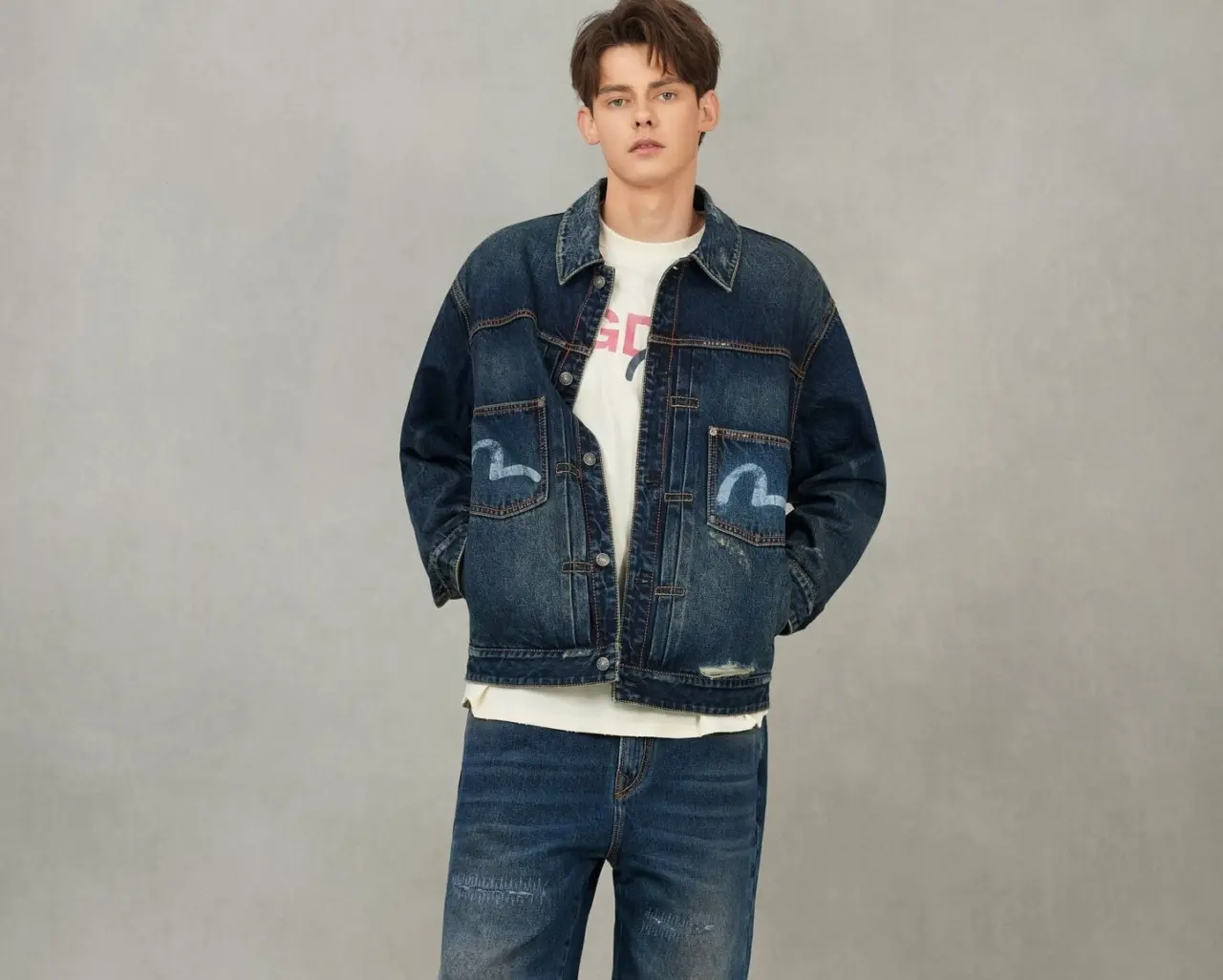Áo Evisu GDC Denim Jacket ‘Indigo’ 2EAGDM5DJ6430RXDN - Ảnh 3