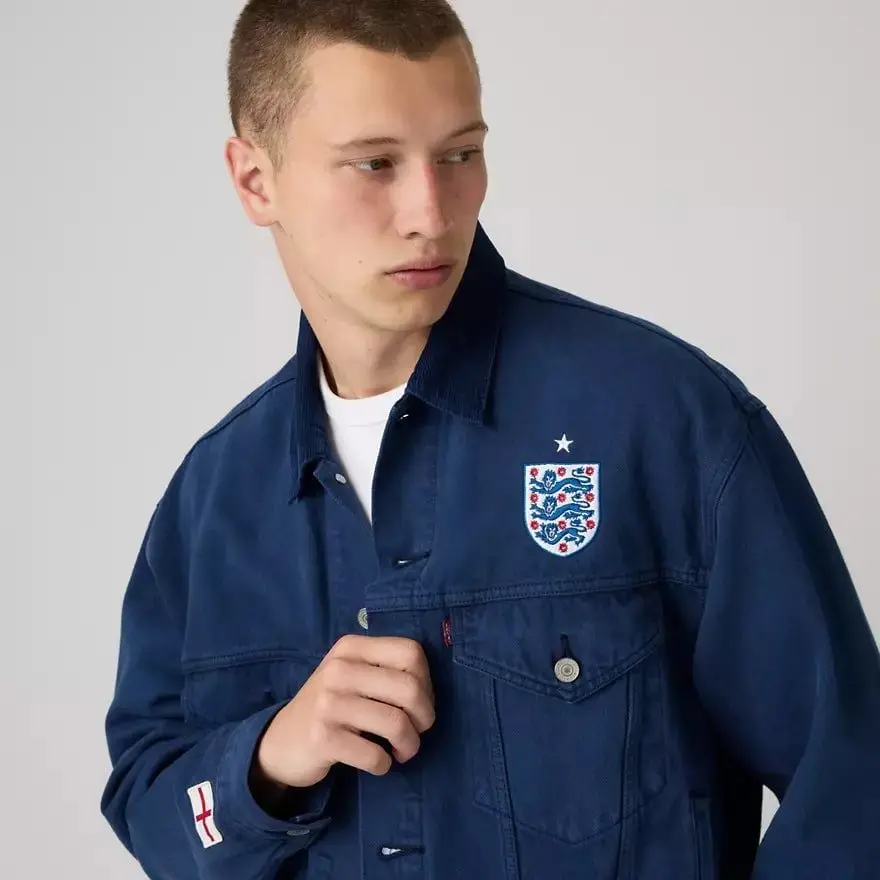Alternative view of Áo Levi's England Football Type II 'Blue' 006GU-0004