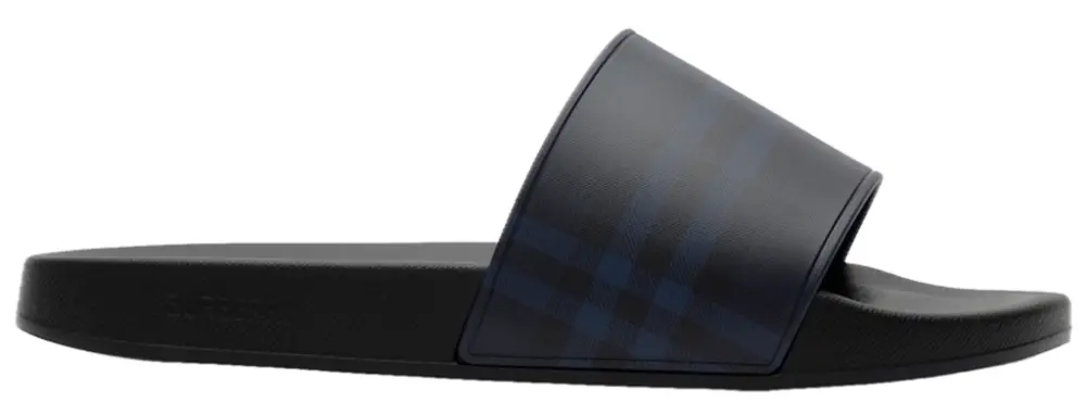 Dép Burberry Check Slides 'Navy' 81298471