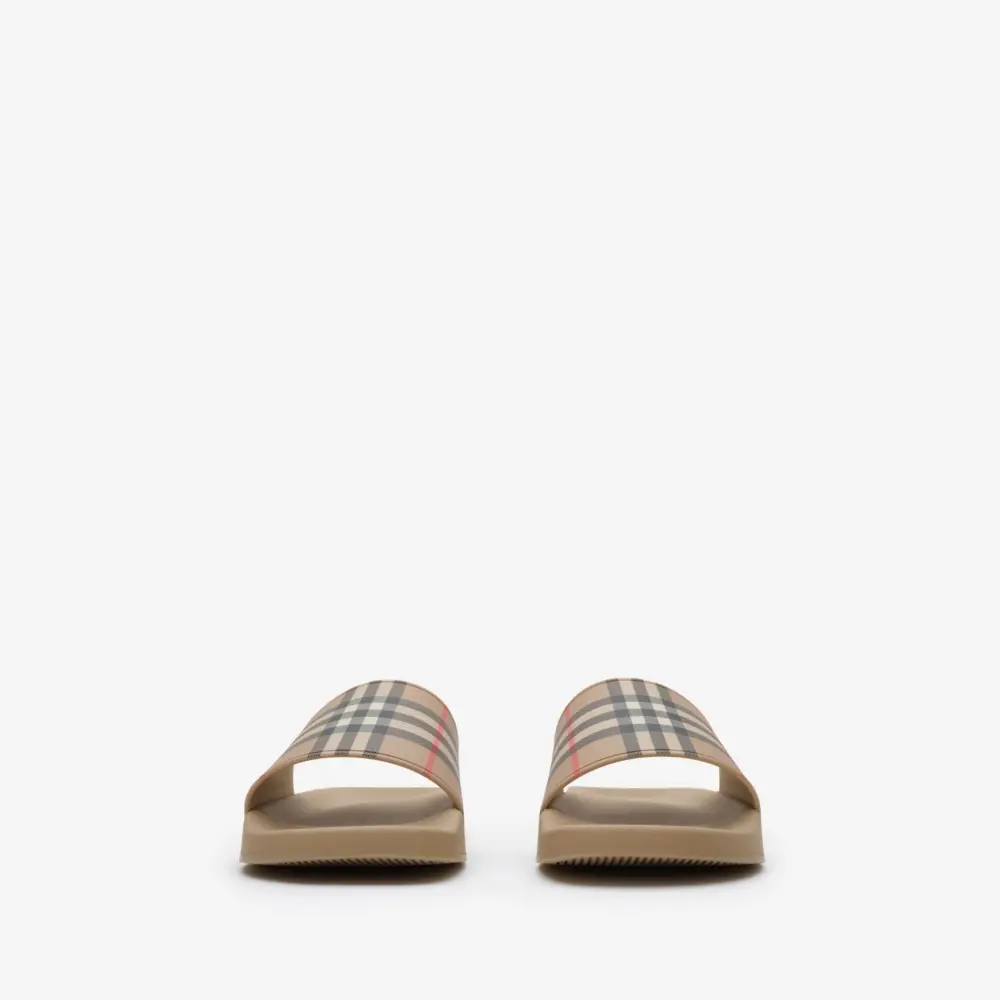 Alternative view of Dép Burberry Check Slides 'Beige' 81249411