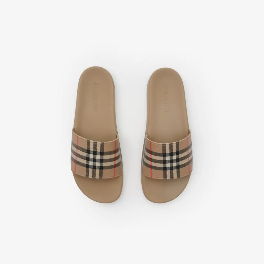 Dép Burberry Check Slides 'Beige' 81249411 - Ảnh 4