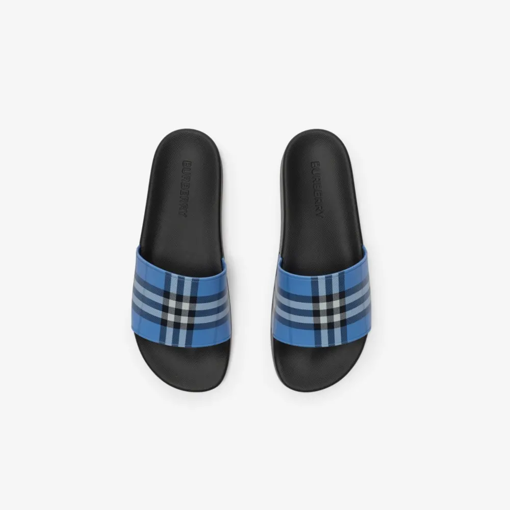 Dép Burberry Check 'Cornflower Blue' 81235831 - Ảnh 4