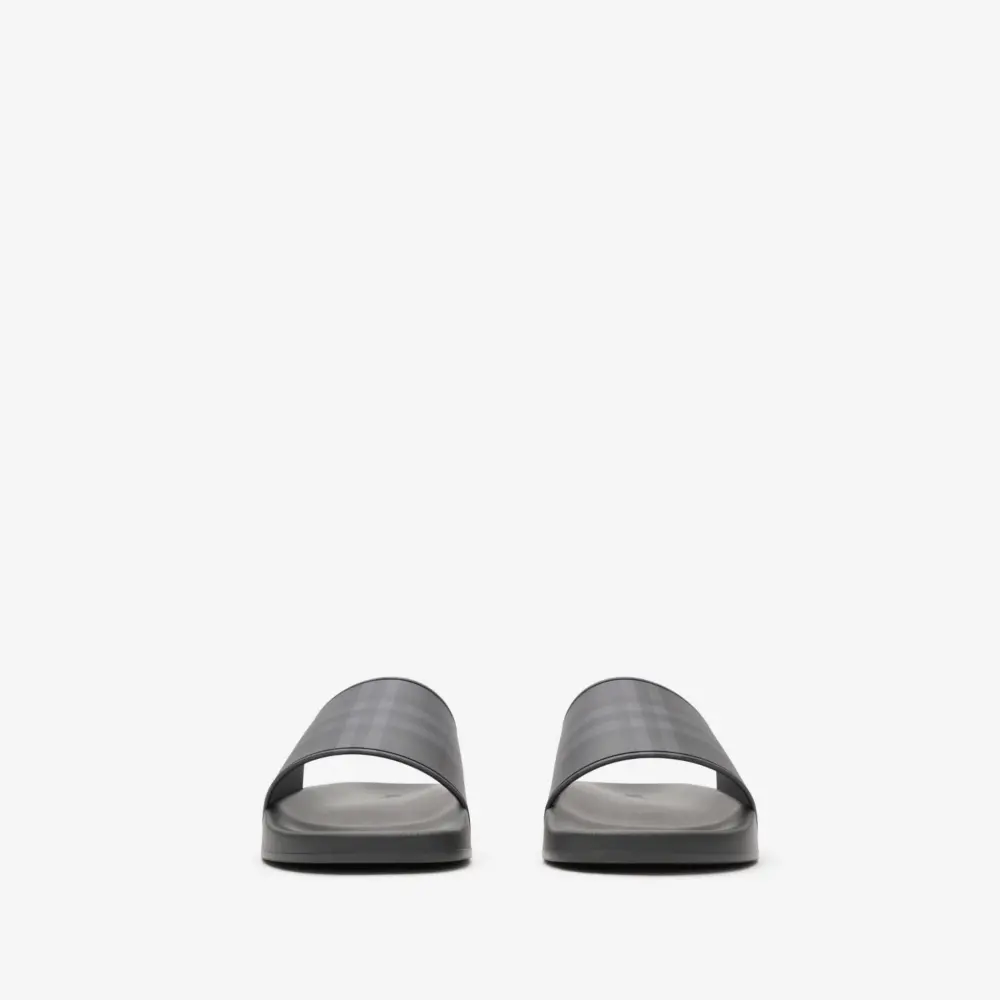 Alternative view of Dép Burberry Check Slides 'Lead Grey' 81281311