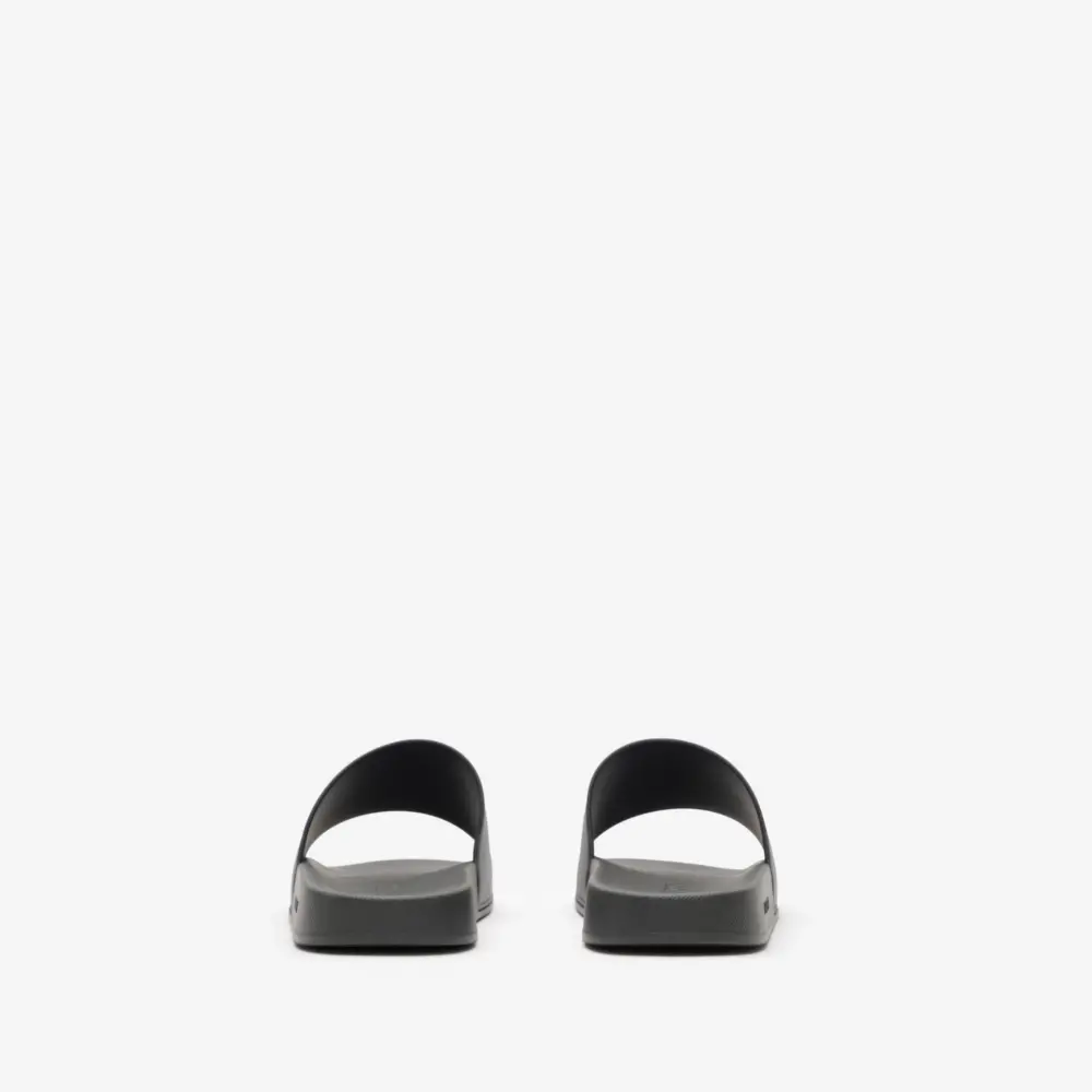 Dép Burberry Check Slides 'Lead Grey' 81281311 - Ảnh 3