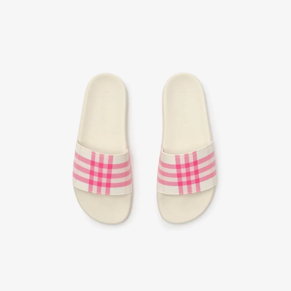 Dép Burberry Check Slides 'Aubergine Purple' 81236091 - Ảnh 4