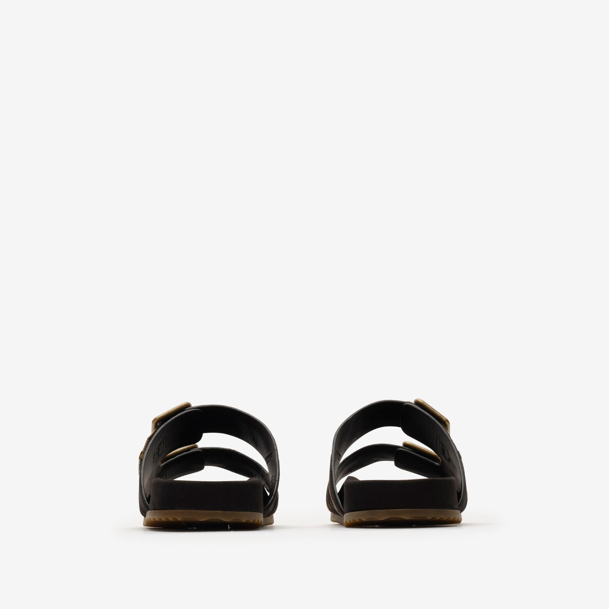 Dép Burberry Check Suede Urchin Sandals 'Black' 81186151 - Ảnh 3