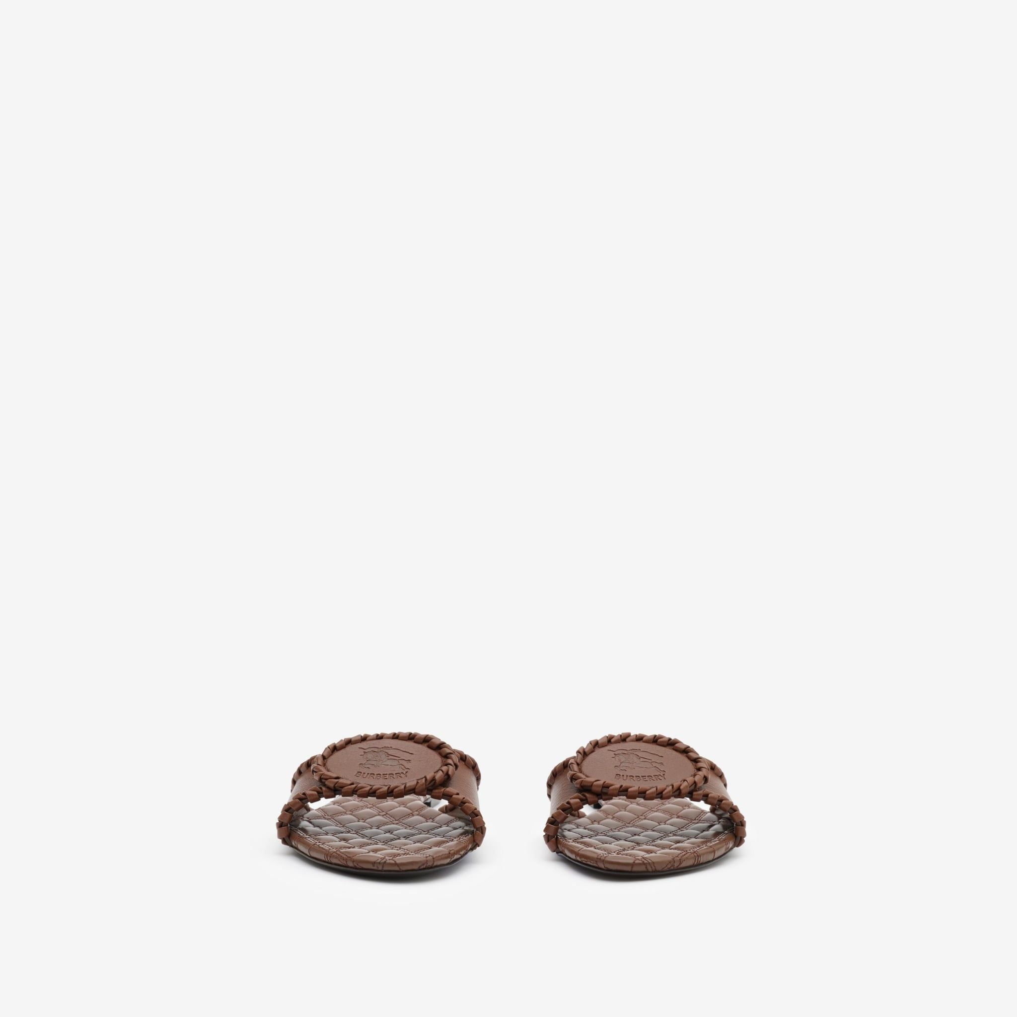 Dép Burberry Knight Stamp Slides 'Saddle Brown' 81236041 - Ảnh 2