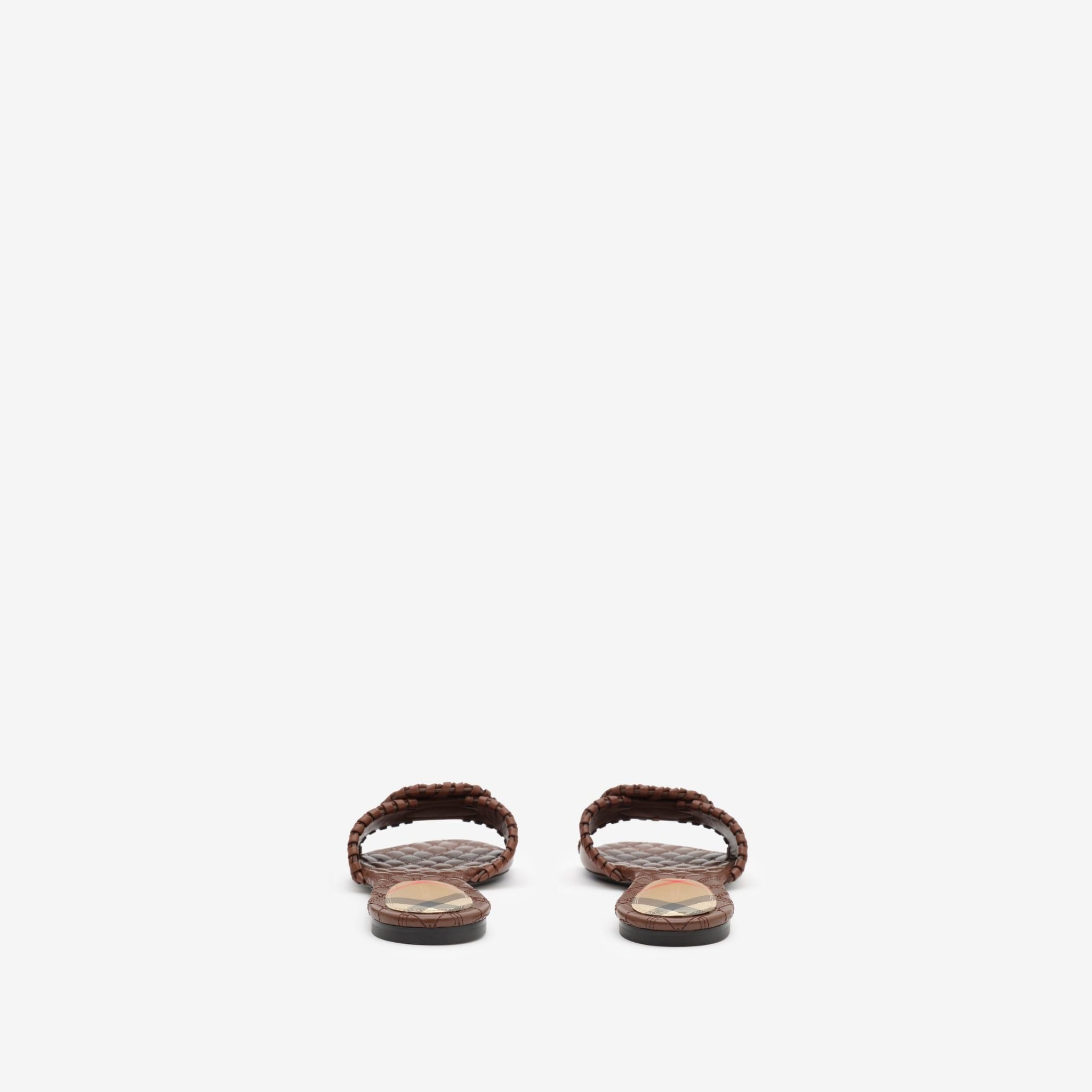 Dép Burberry Knight Stamp Slides 'Saddle Brown' 81236041 - Ảnh 3