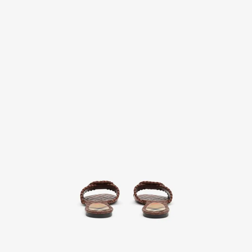 Dép Burberry Knight Stamp Slides 'Saddle Brown' 81236041 - Ảnh 3