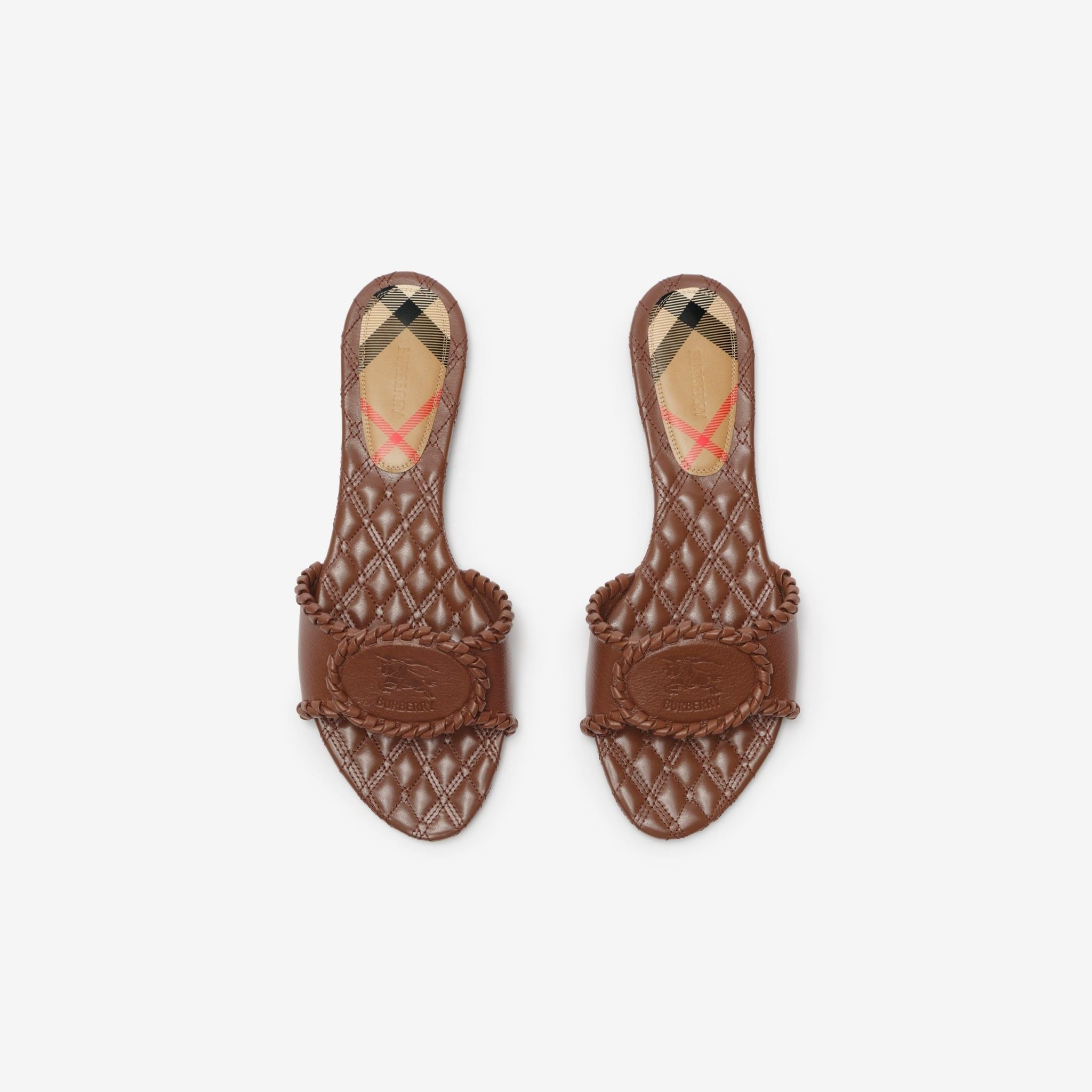 Dép Burberry Knight Stamp Slides 'Saddle Brown' 81236041 - Ảnh 4