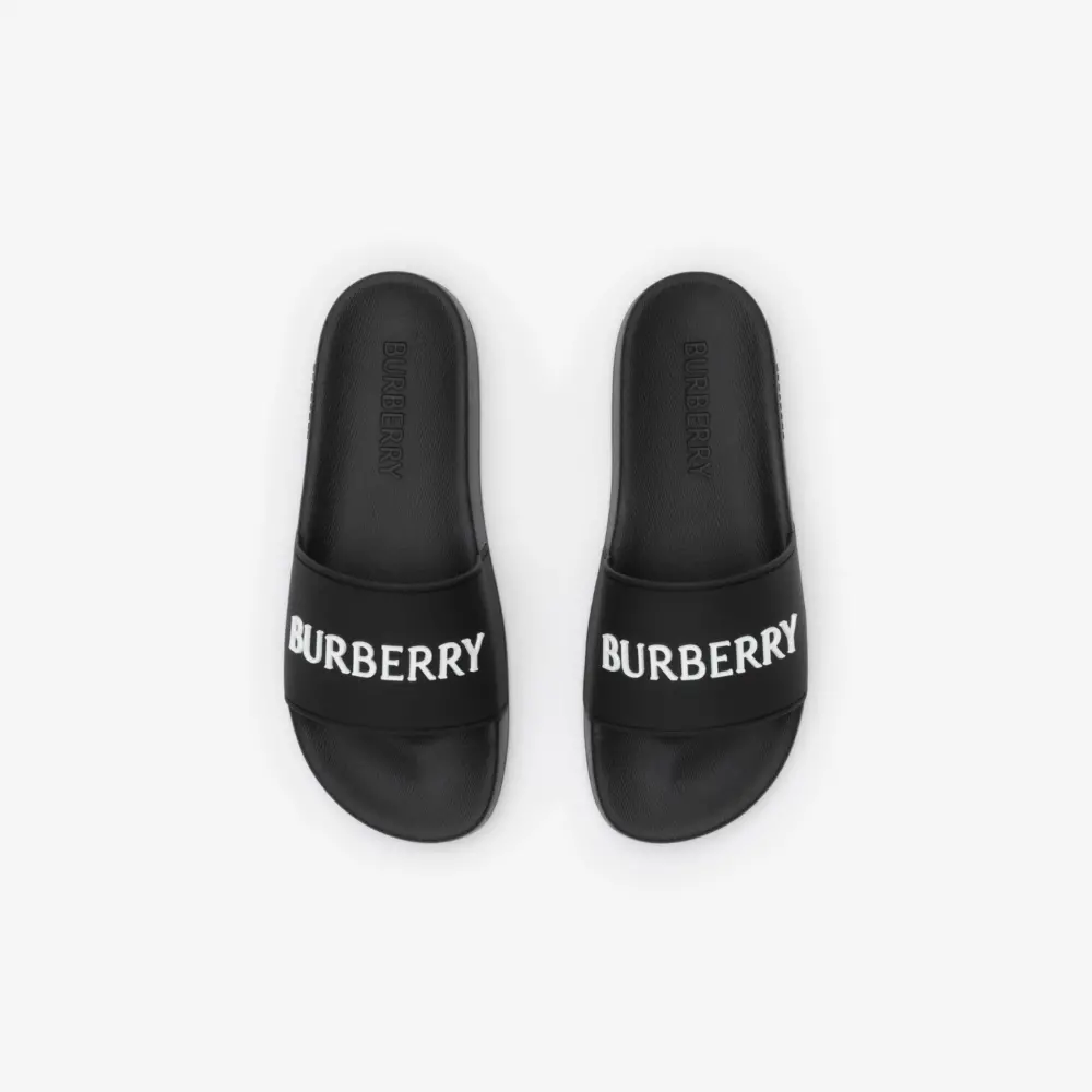 Dép Burberry Logo Slides 'Black' 81236181 - Ảnh 4