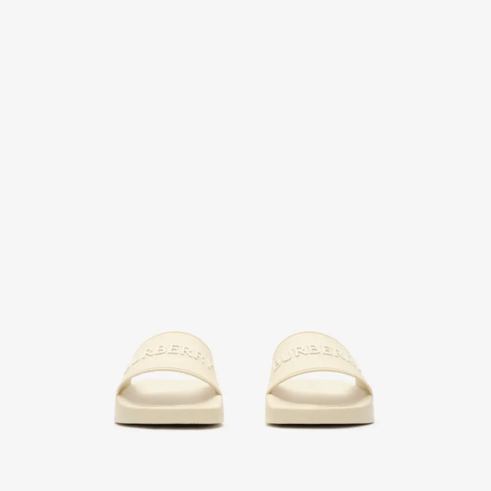 Alternative view of Dép Burberry Logo Slides 'Sesame White' 81281511