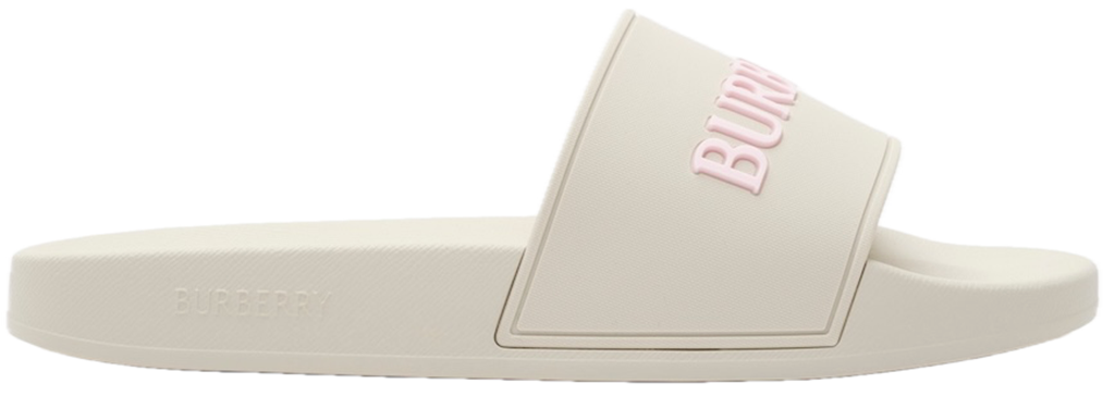 Dép Burberry Logo Slides 'White' 81236171