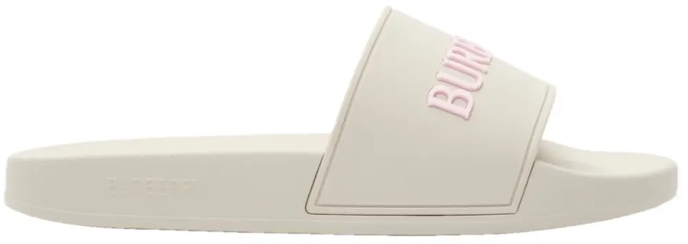 Dép Burberry Logo Slides 'White' 81236171