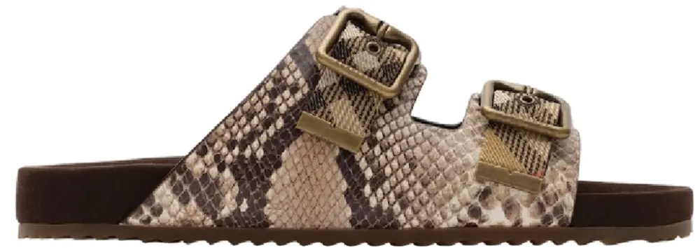 Dép Burberry Python-print Leather Urchin Sandals 'Beige' 81240051
