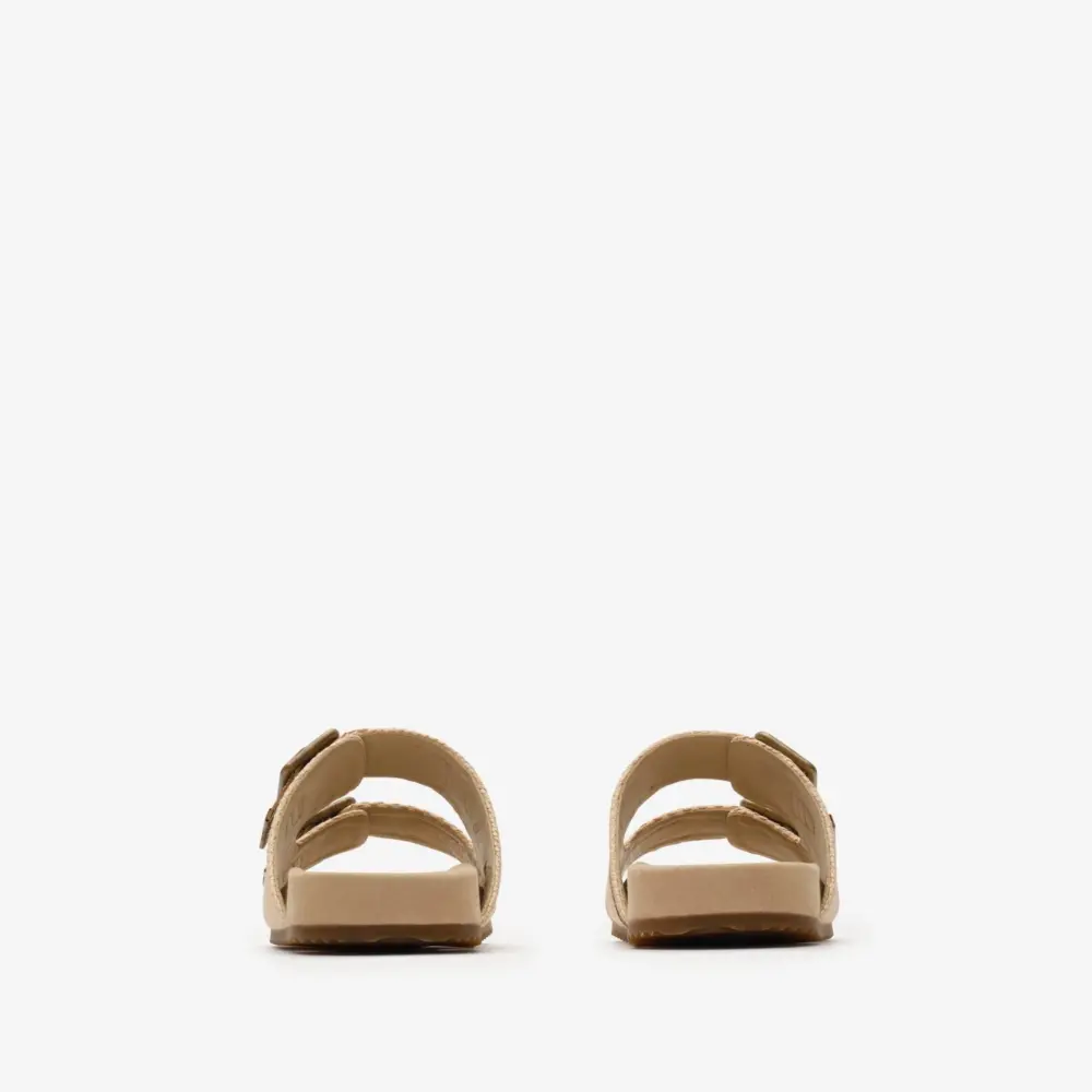 Dép Nữ Burberry Raffia-effect Urchin Sandals 'Reed Beige' 81230741 - Ảnh 3