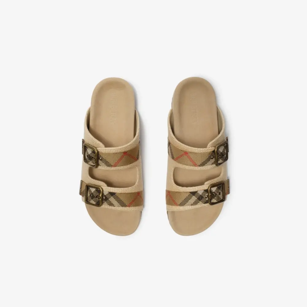 Dép Nữ Burberry Raffia-effect Urchin Sandals 'Reed Beige' 81230741 - Ảnh 4