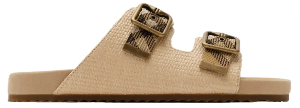 Dép Nữ Burberry Raffia-effect Urchin Sandals 'Reed Beige' 81230741