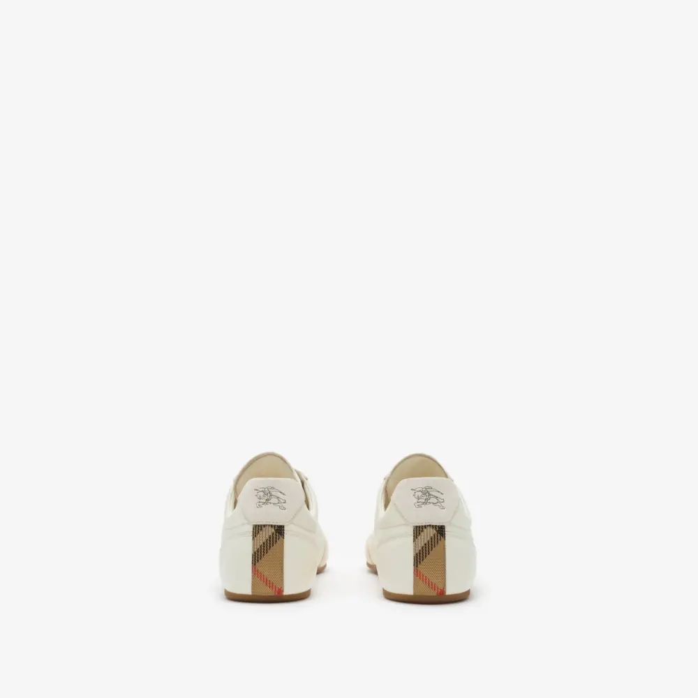 Giày Burberry Leather Knight Runner Sneakers 'Beige' 81255291 - Ảnh 4