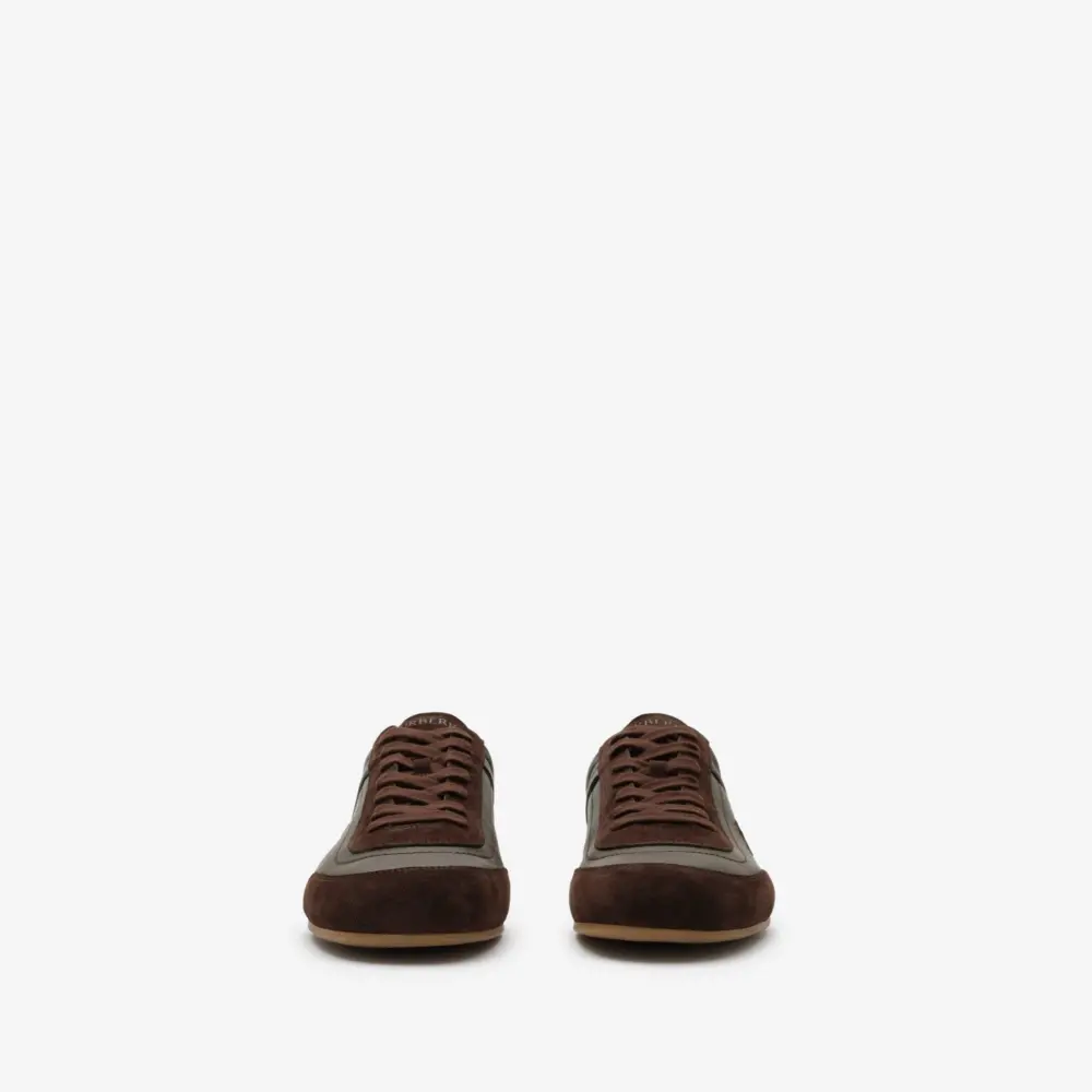 Alternative view of Giày Burberry Leather Knight Runner Sneakers 'Brown' 81262811