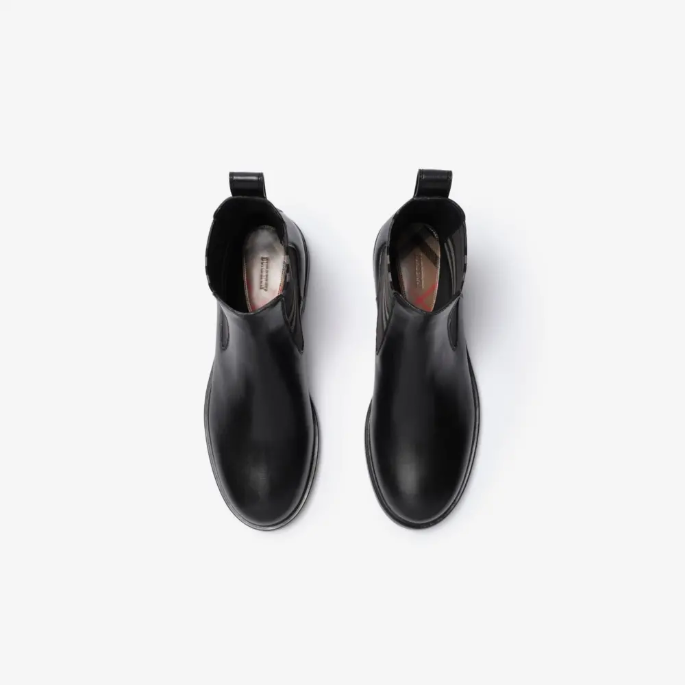 Giày Burberry Leather Pembroke Boots 'Black' 81279271 - Ảnh 4