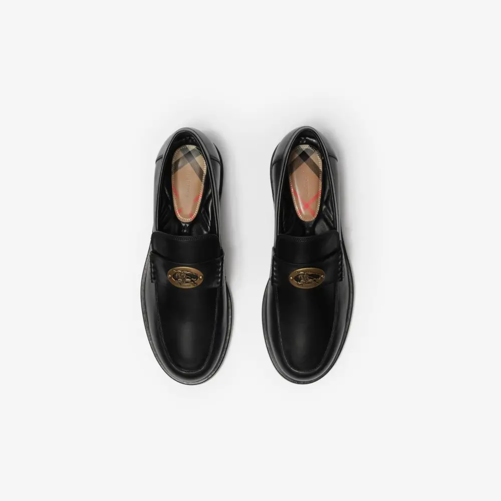 Giày Burberry Leather Pembroke Loafers 'Black' 81279541 - Ảnh 4