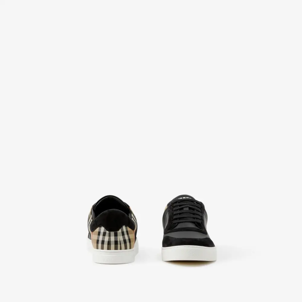 Alternative view of Giày Burberry Suede Check Sneakers 'Black' 80708181