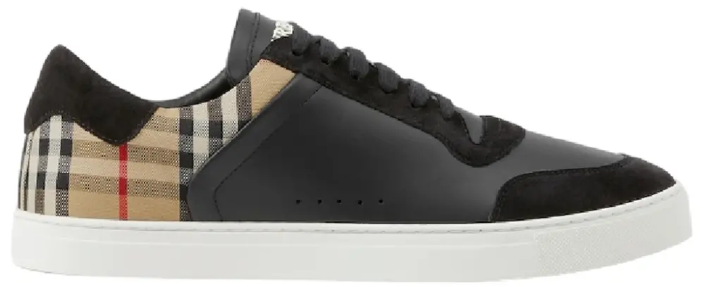 Giày Burberry Suede Check Sneakers 'Black' 80708181
