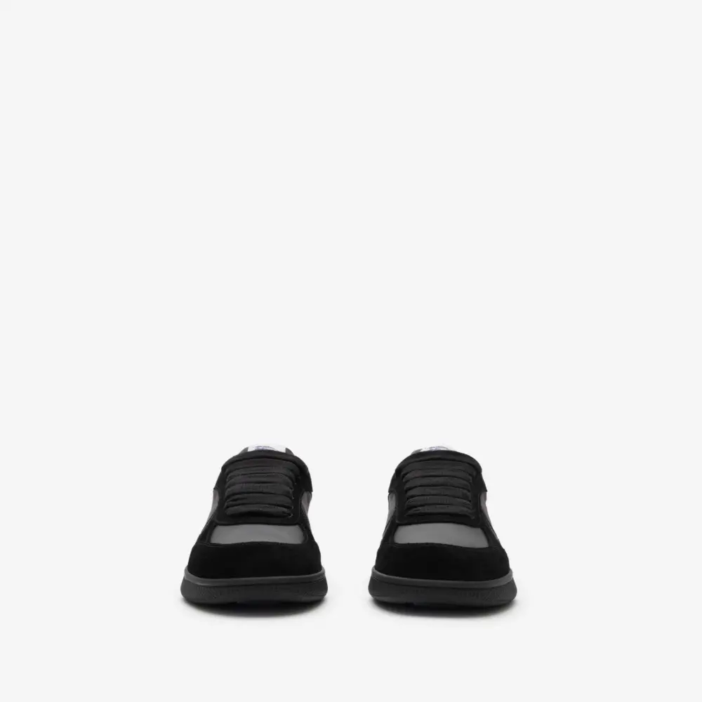 Alternative view of Giày Burberry Suede Check Terrace Sneakers 'Black'​ 81275081