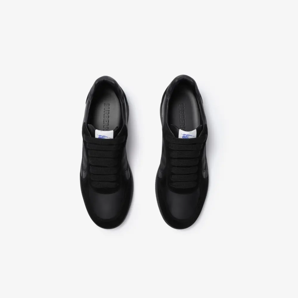 Giày Burberry Suede Check Terrace Sneakers 'Black' 81275081 - Ảnh 4