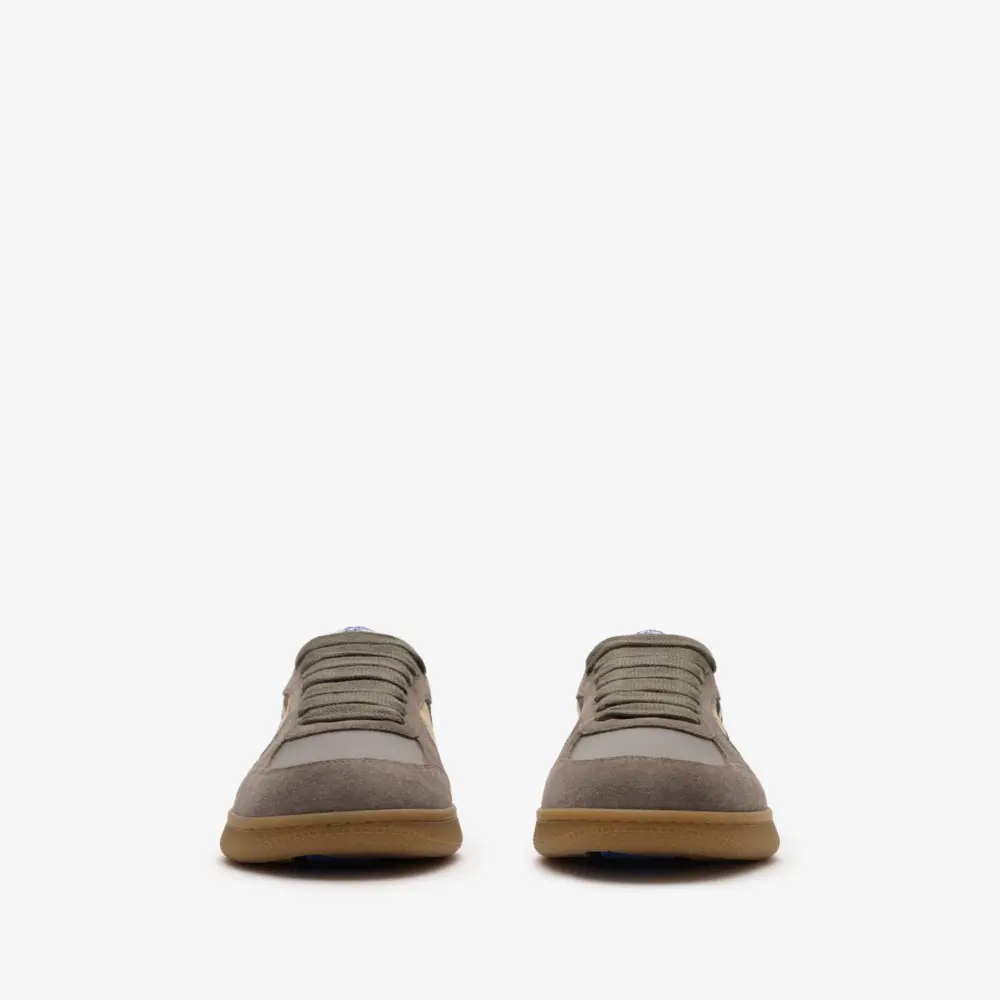 Alternative view of Giày Burberry Suede Check Terrace Sneakers 'Grey' 81275091
